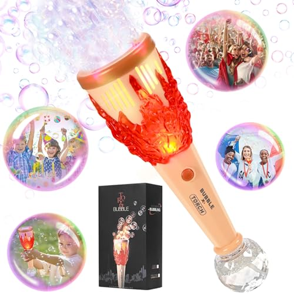 Livofloral Bubble Machine Torch Automatická bublifuková pistole pro děti 12000 bublin/min 150ml bublinkový roztok Bubble Toy se 